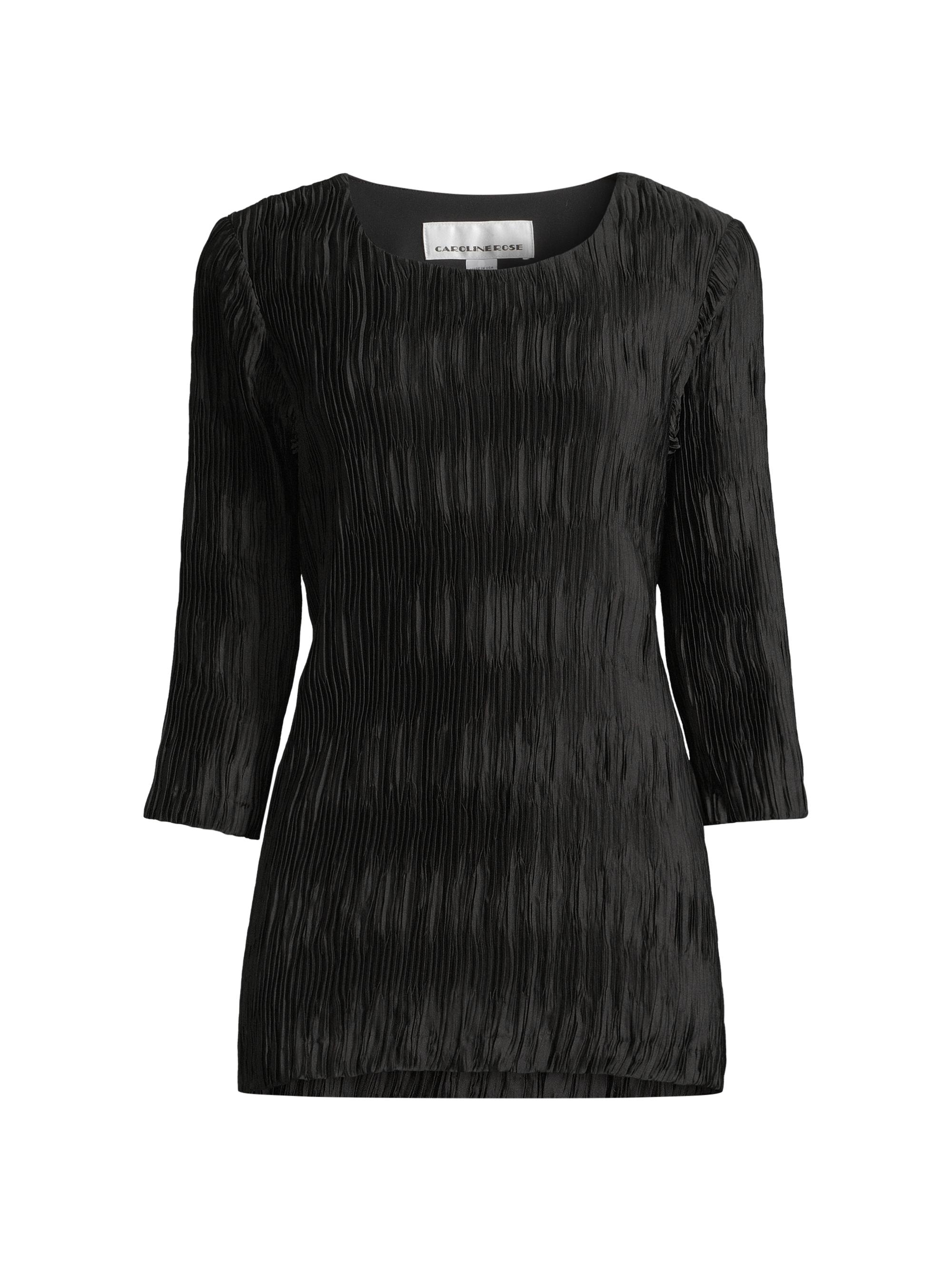 Caroline Rose Women's Plissé Easy Top - Deep Rose