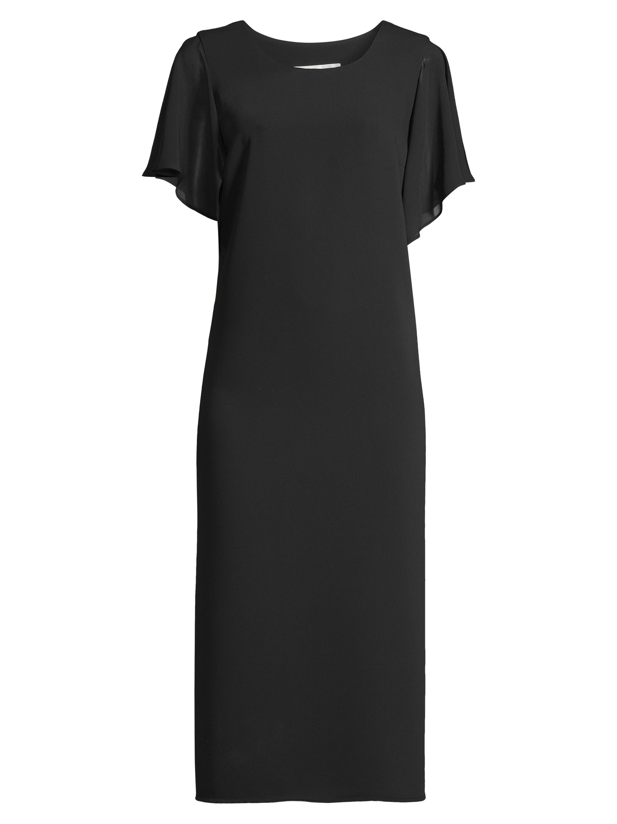 Caroline Rose Women's Flutter Matte Crêpê Midi-Dress - Black