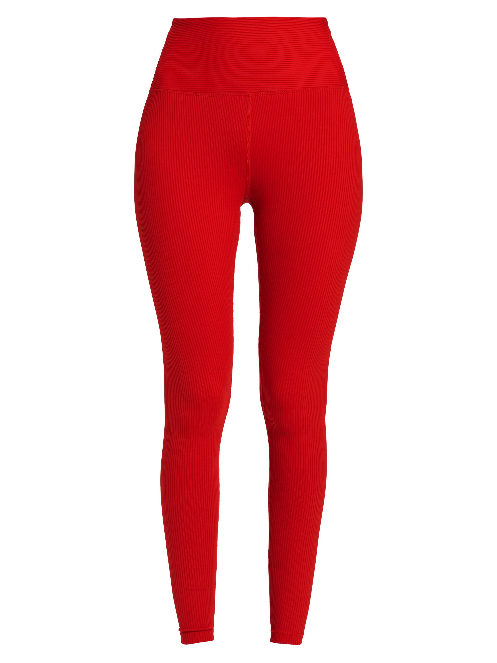 Year of Ours Women's High-Rise Rib-Knit Leggings - Red