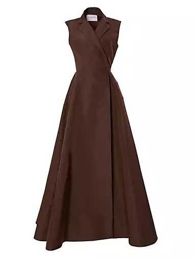Silk Sleeveless Trench Gown