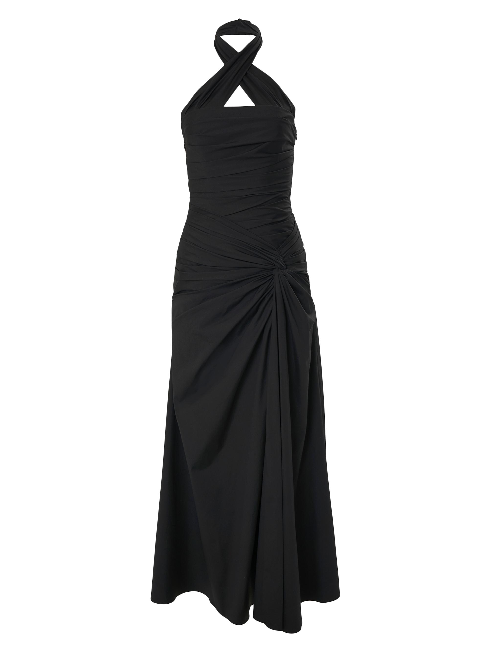 Carolina Herrera Women's Knotted Cotton-Blend Halter Gown - Black