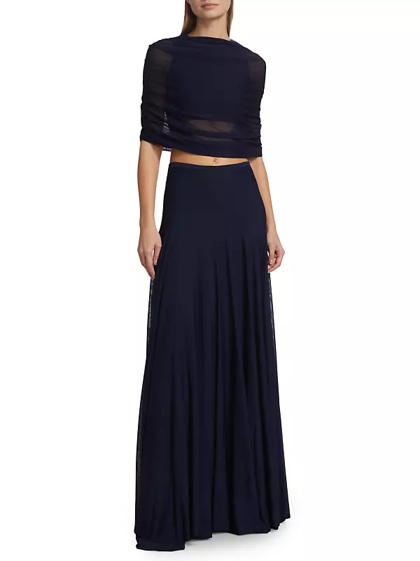 Shop Brandon Maxwell The Lucy Sheer Maxi Skirt | Saks Fifth Shop Brandon Maxwell The Lucy Sheer Maxi Skirt | Saks Fifth