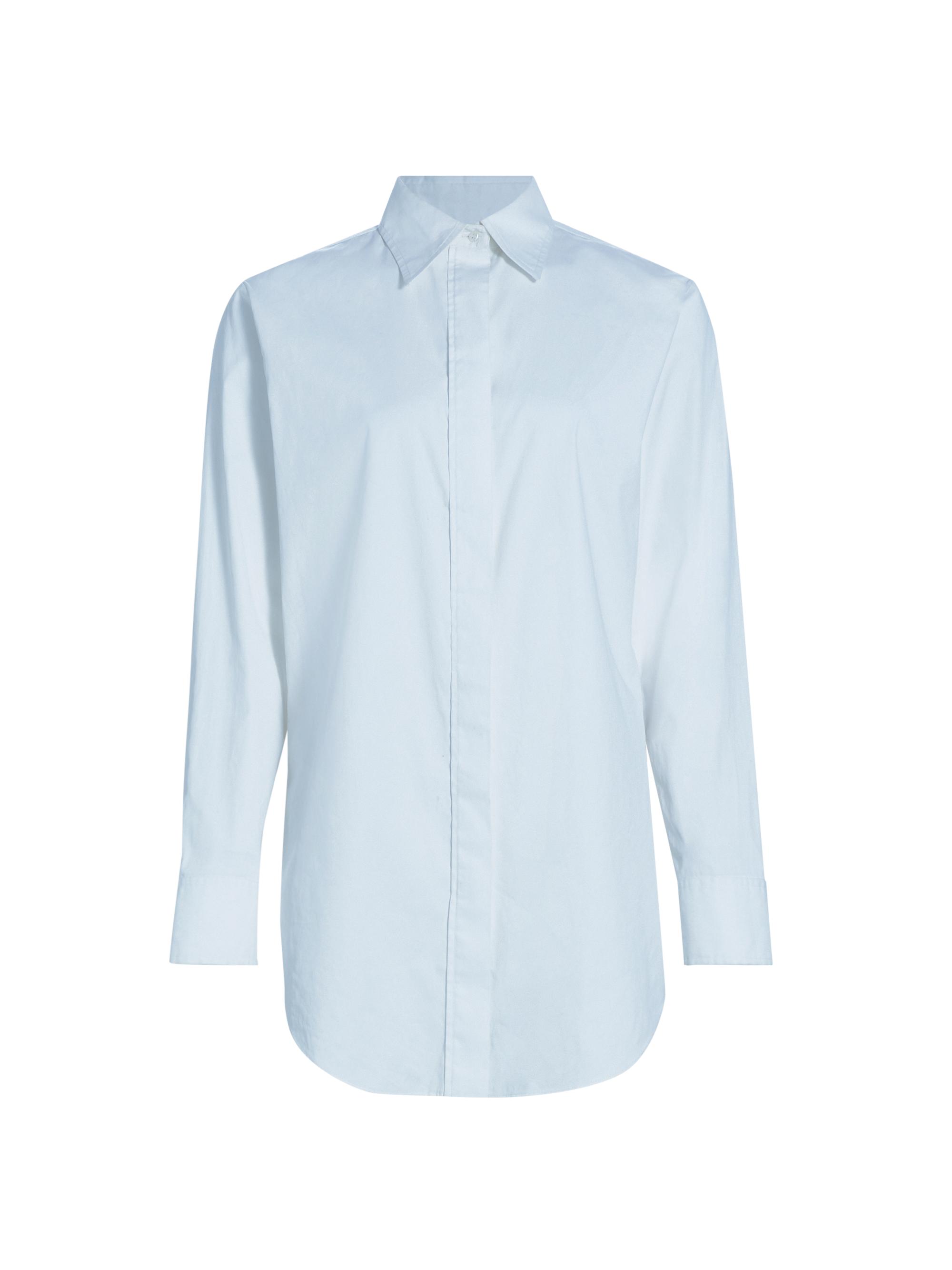 Brandon Maxwell Women's The Mira Split-Back Boyfriend Shirt - Sky Blue