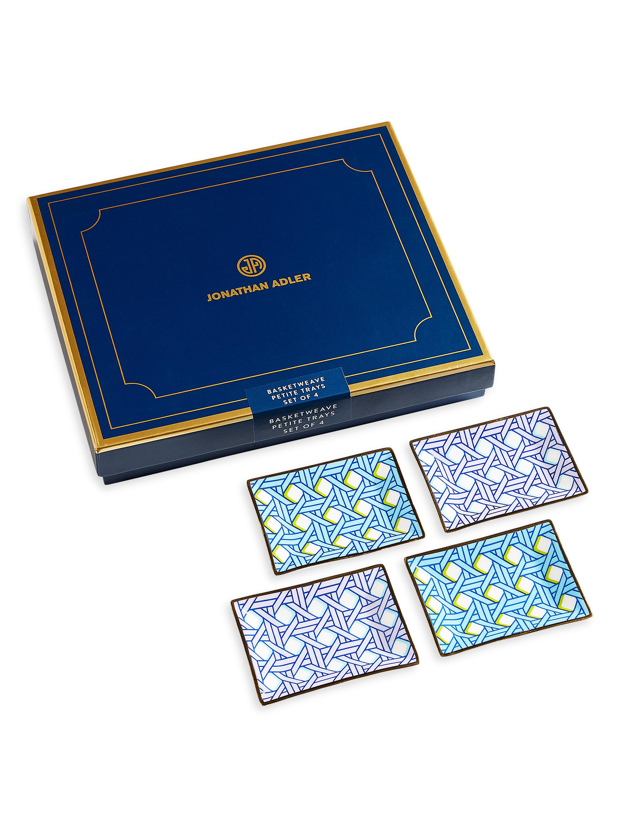 Jonathan Adler Basketweave 4-Piece Petite Tray Set