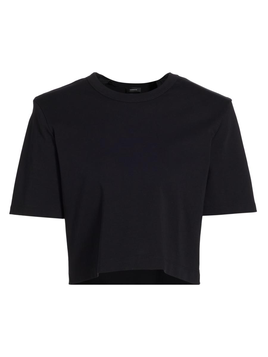 WARDROBE.NYC Padded Cotton Crop T-Shirt | Saks Fifth Avenue