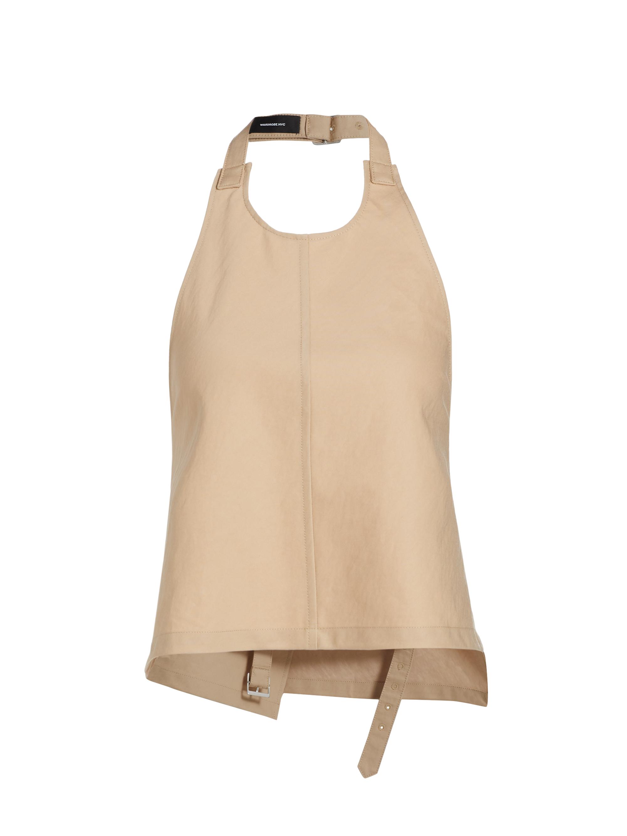 WARDROBE.NYC Women's Drill Backless Halter Top - Khaki