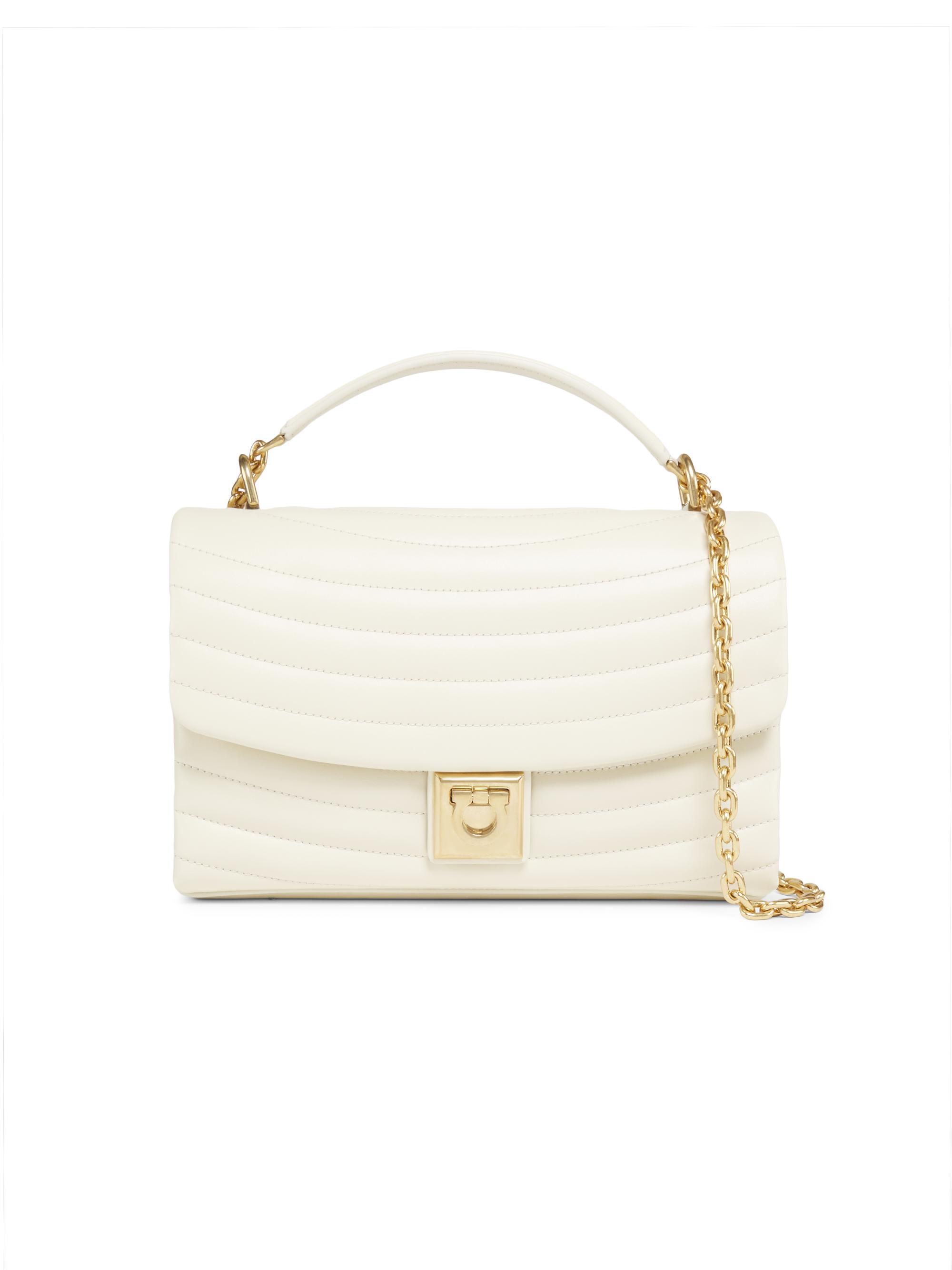 FERRAGAMO Women's  Rainbow Matelassé Shoulder Bag - Mascarpone