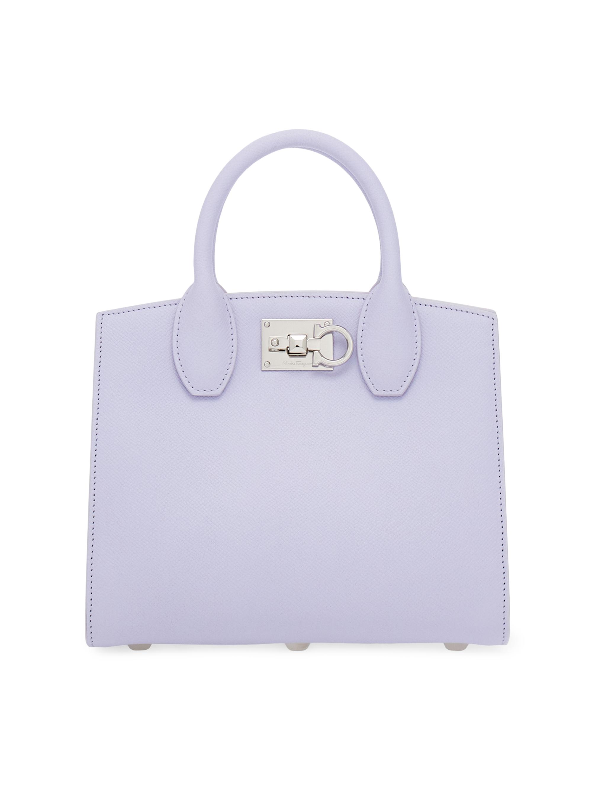FERRAGAMO Women's Studio Box Mini Leather Top Handle Bag - New Lavander