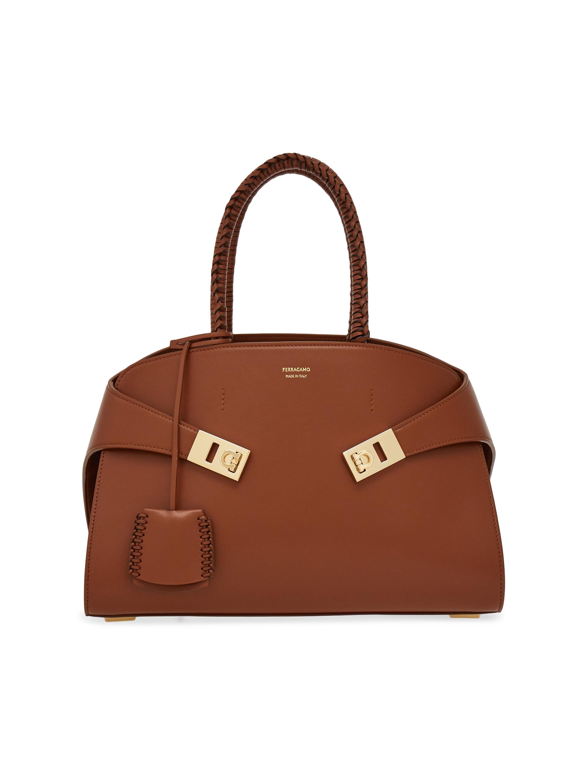 FERRAGAMO Women's Hug  Leather Top Handle Bag - New Cognac