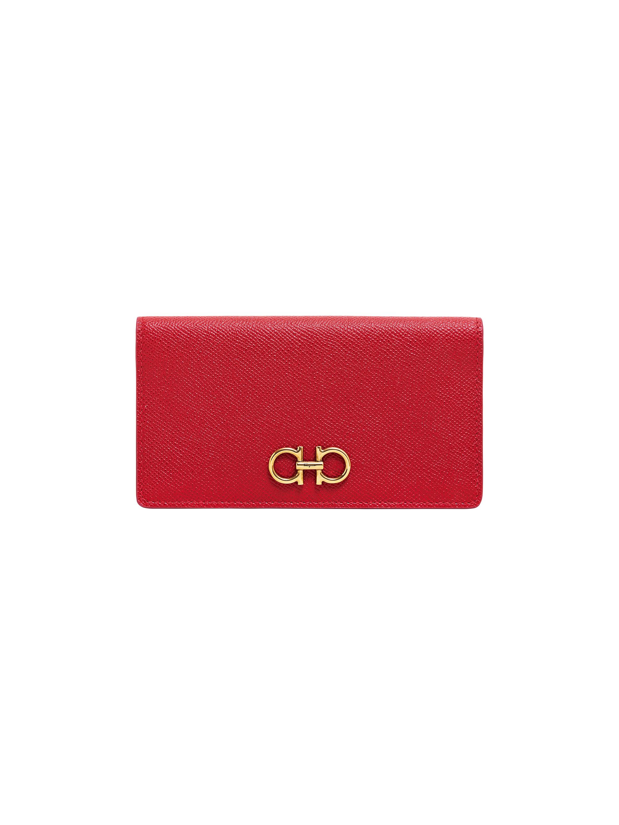 FERRAGAMO Women's Gancini Continental Leather Wallet - Lipstick