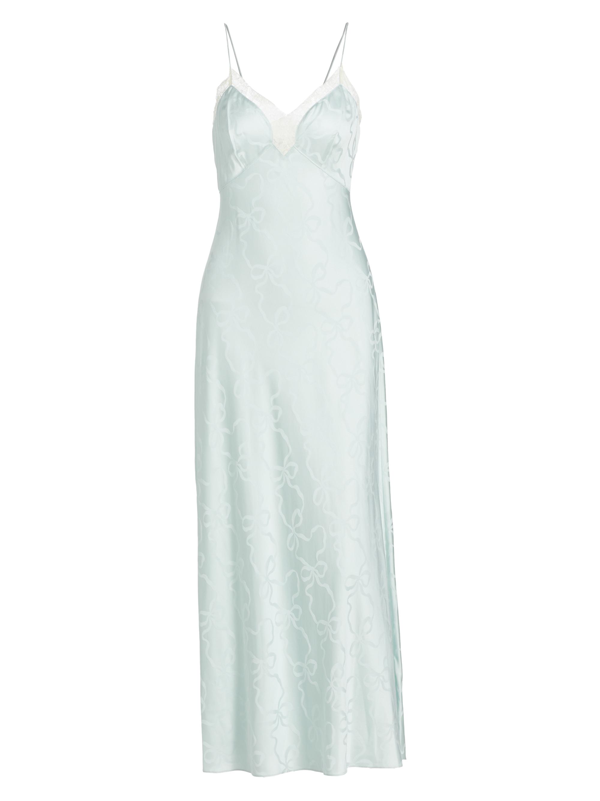 LoveShackFancy Women's Manuela Bow Silk-Blend Slipdress - Sprout Green