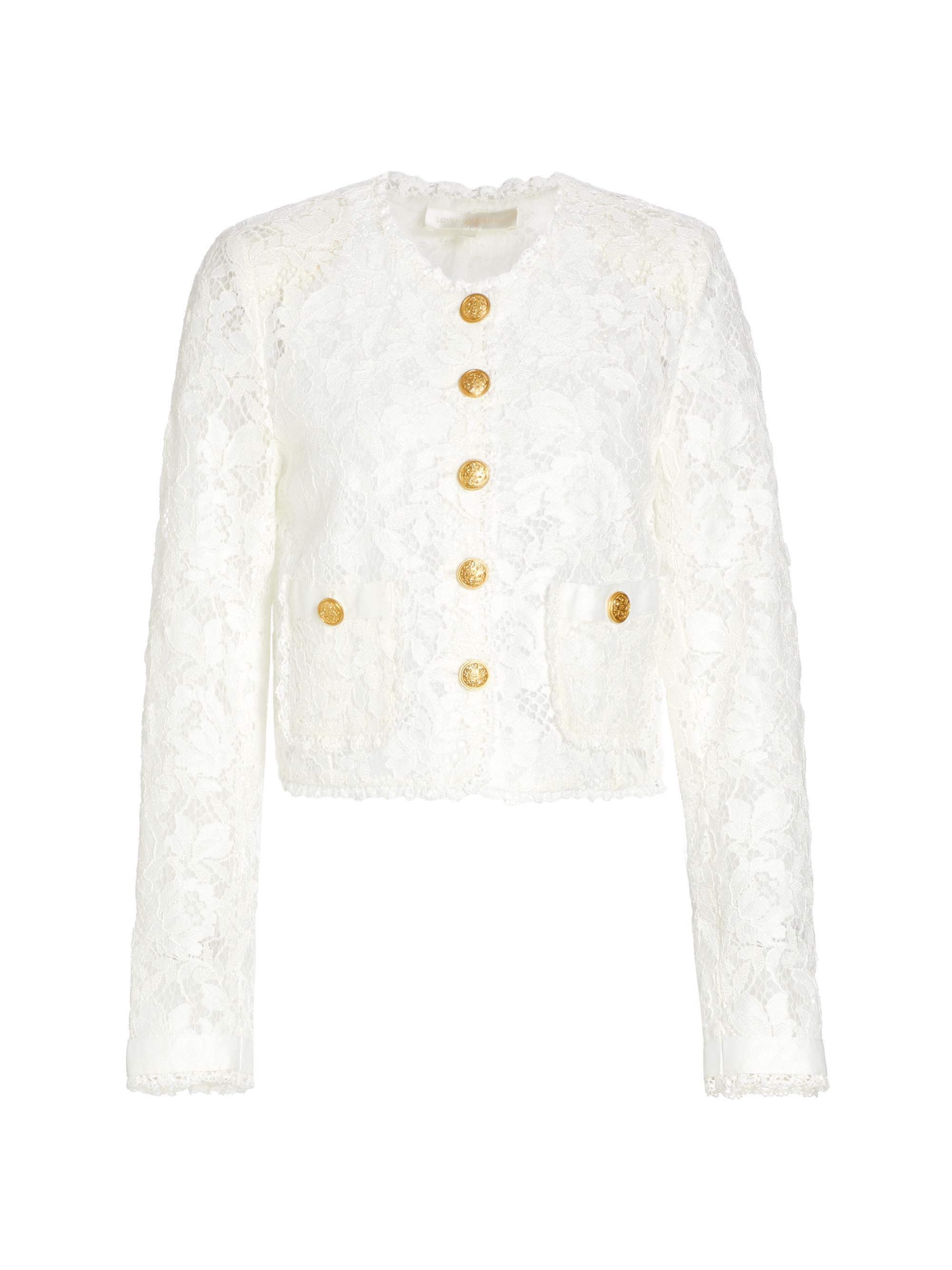LoveShackFancy Women's Richard Floral Lace Jacket - Off White