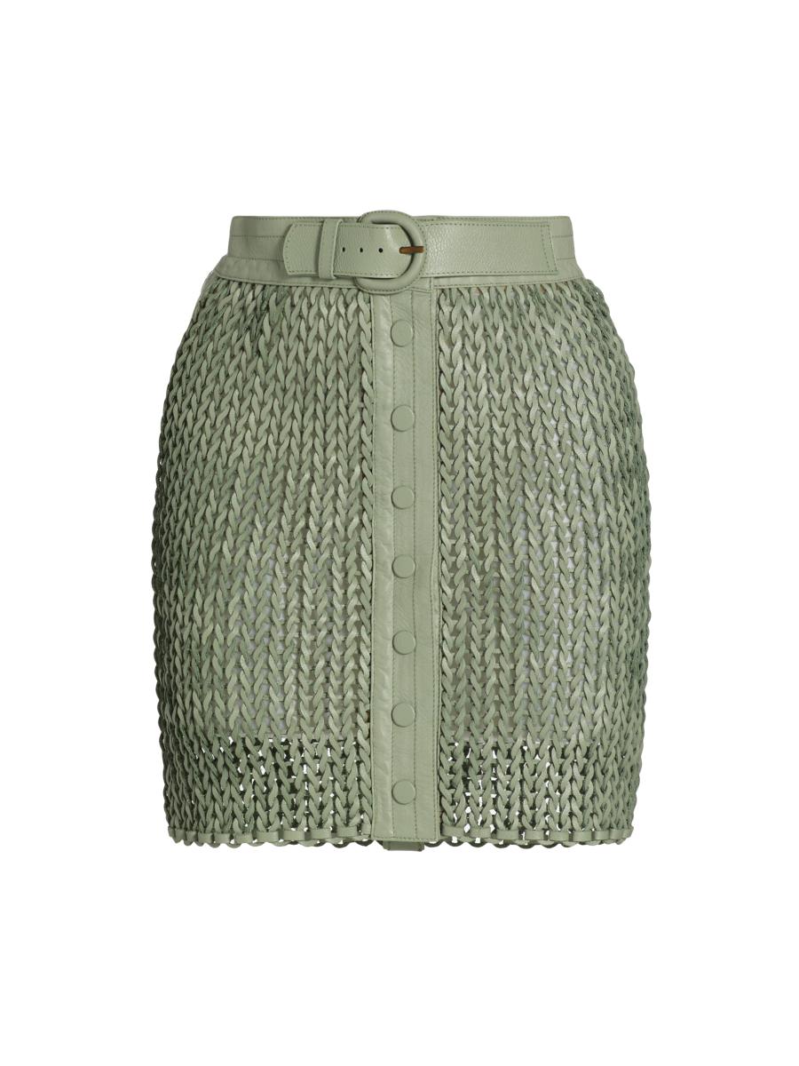 Nonchalant Label Kaiden Leather Knit Miniskirt | Saks Fifth
