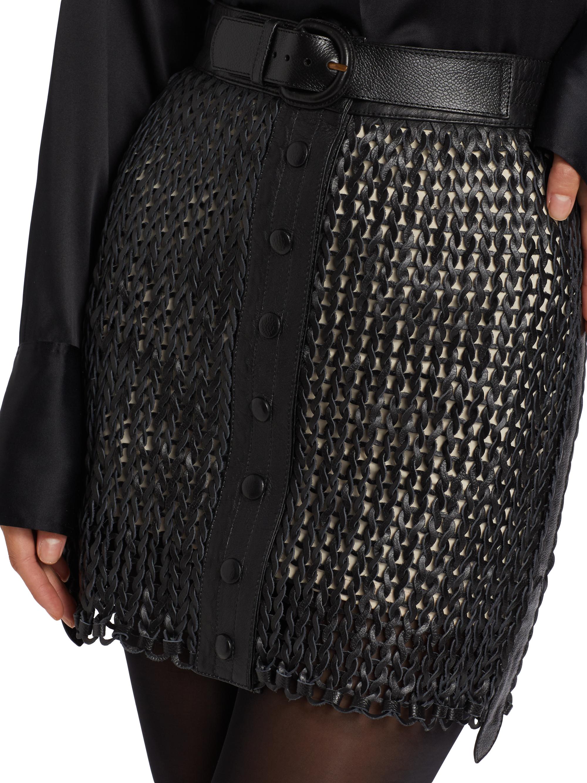 Nonchalant Label Kaiden Leather Knit Miniskirt | Saks Fifth Avenue