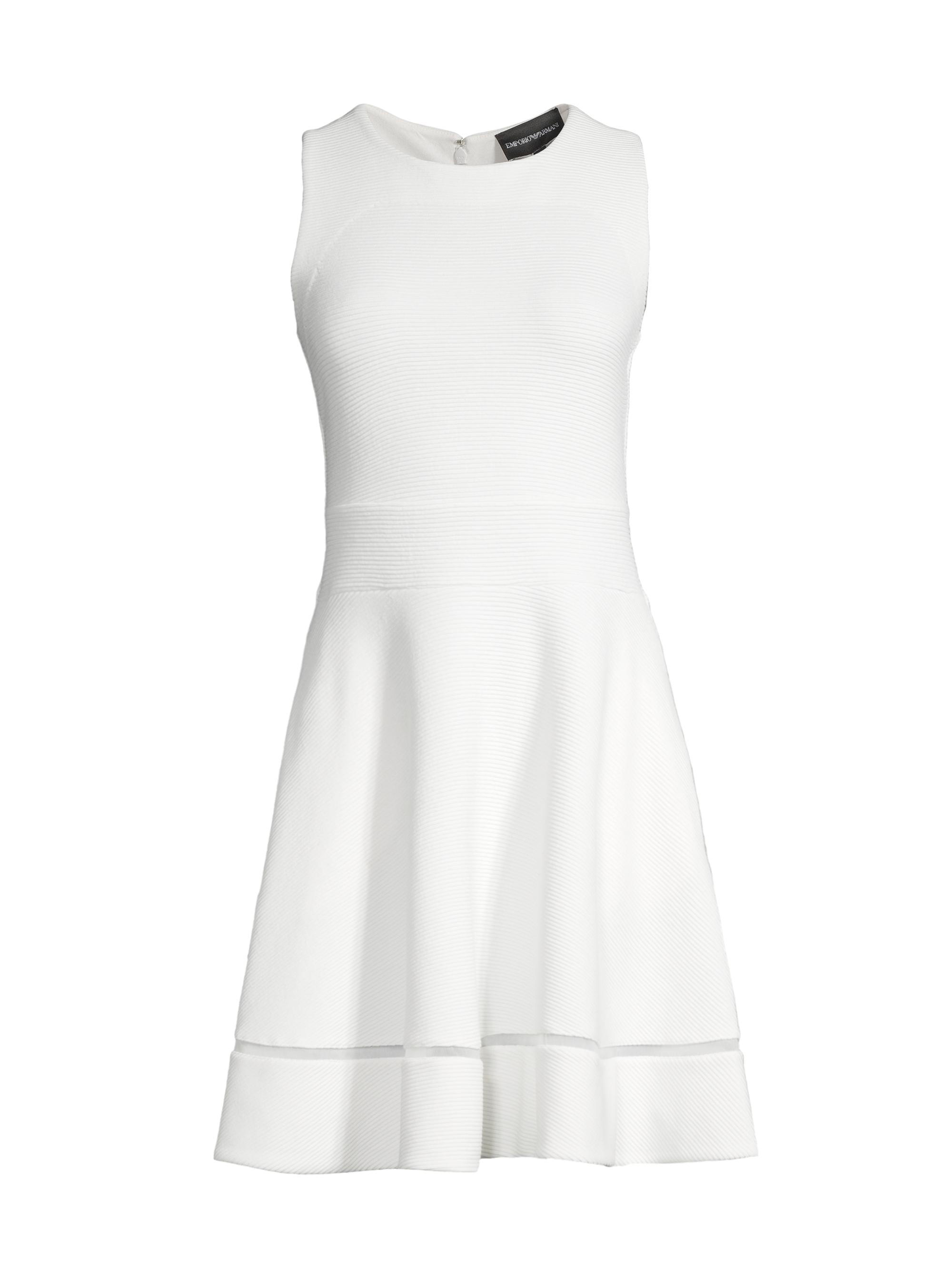 Emporio Armani Women's Ottoman Jersey Fit-&-Flare Dress - White