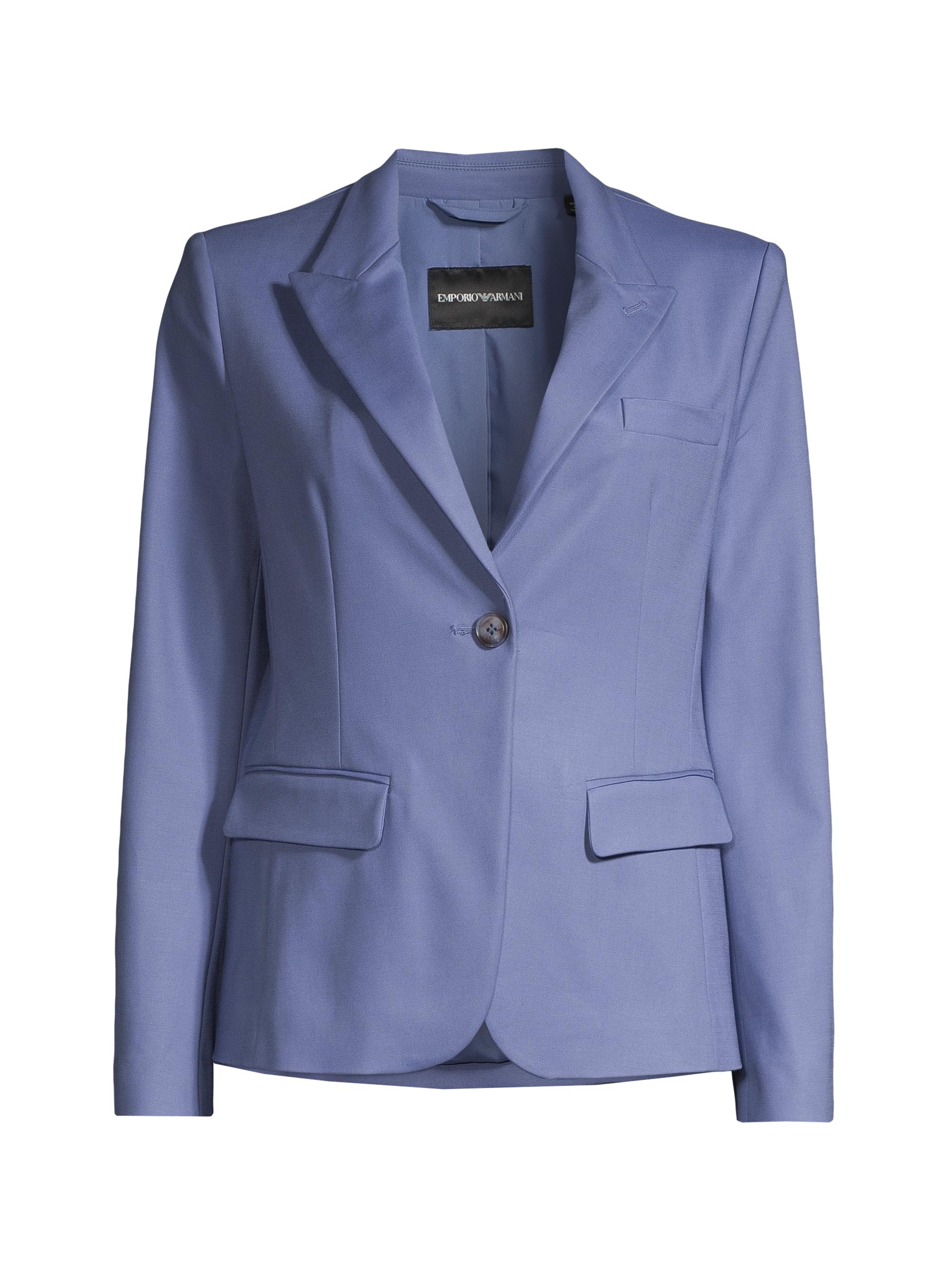 Emporio Armani Women's Cotton One-Button Blazer - Deep Blue