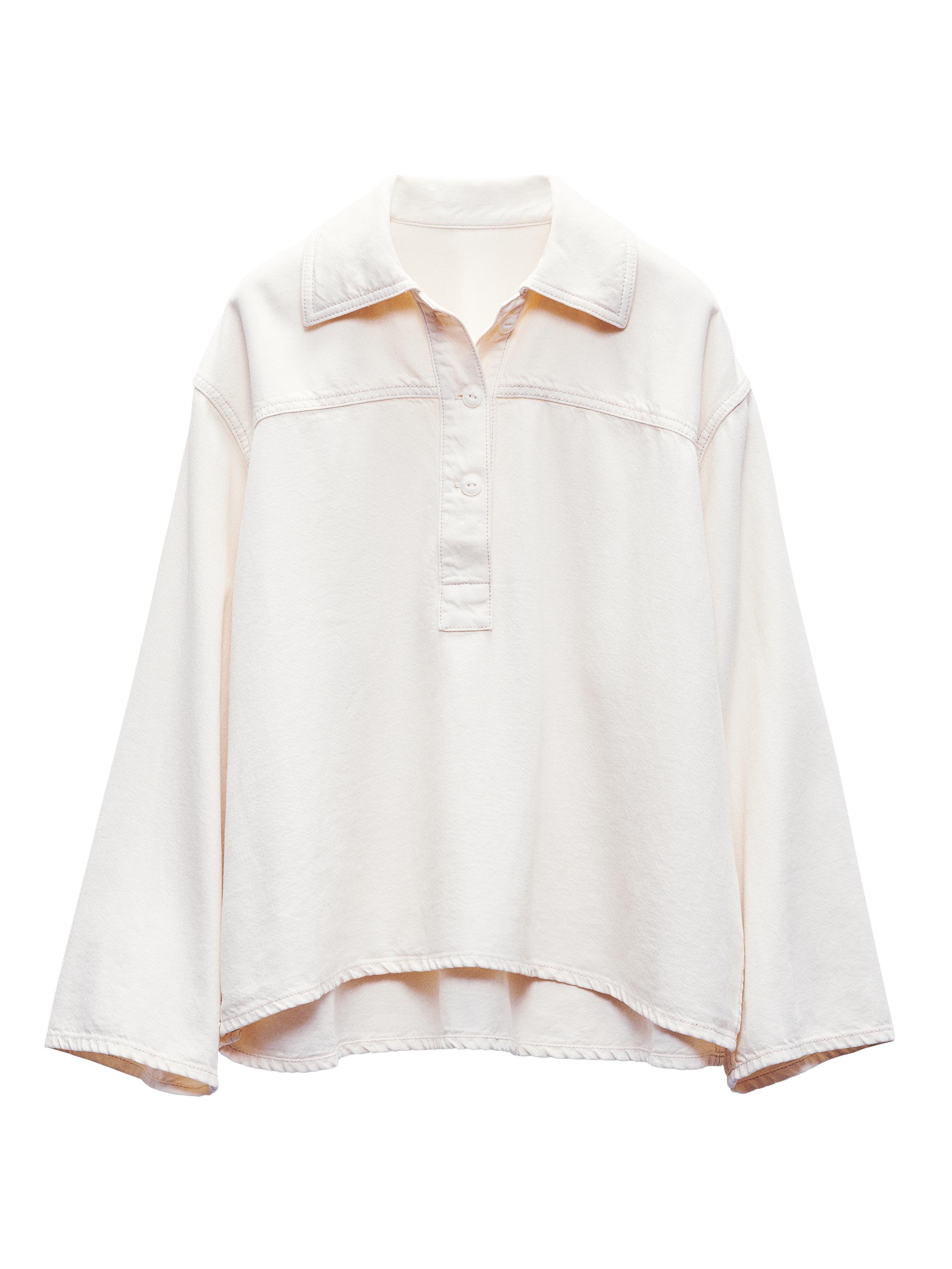 rag & bone Women's Ultra Featherweight Emily Pop Over Shirt - Ecru
