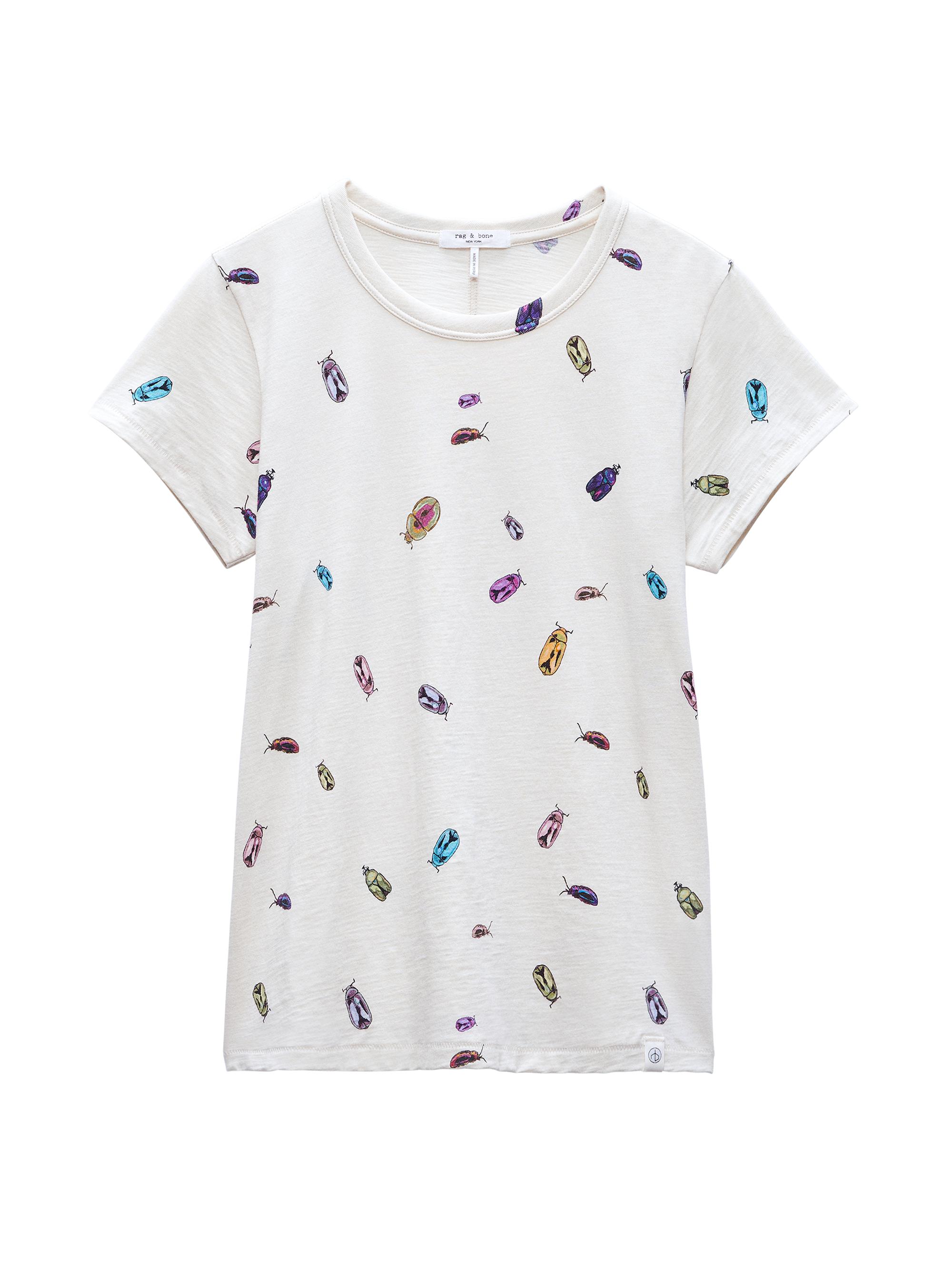 rag & bone Women's Beetle Print Cotton T-Shirt - Beige