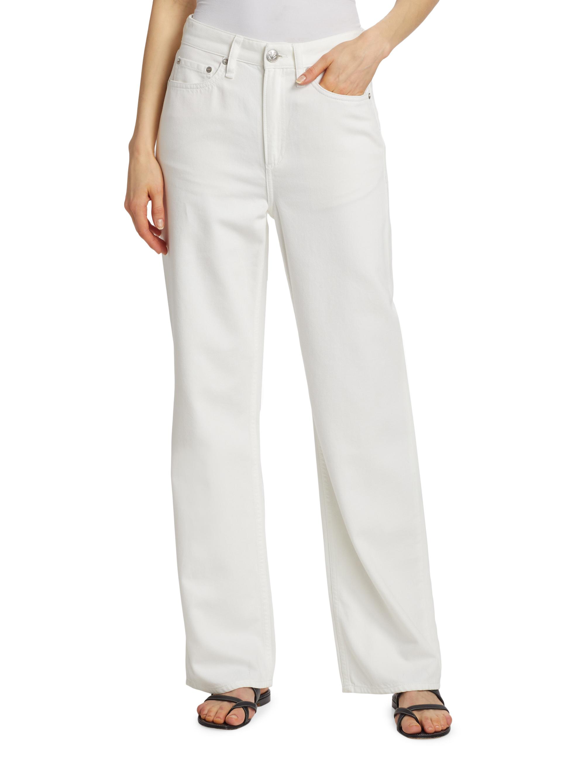 rag & bone Featherweight Logan Mid-Rise Wide-Leg Jeans | Saks