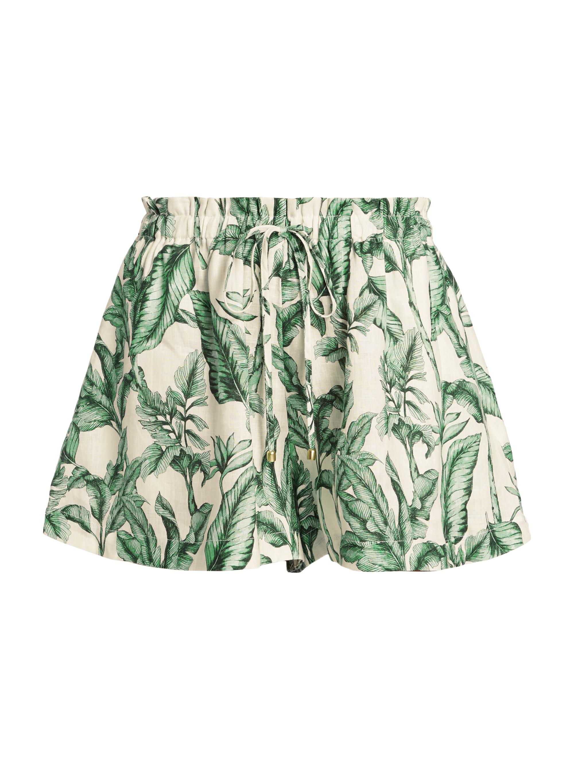 Kivari Women's Tropico Linen Shorts - Green Palm