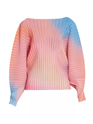 Shop Pleats Please Issey Miyake Melty Abstract Ribbed Long-Sleeve Top |  Saks Fifth Avenue