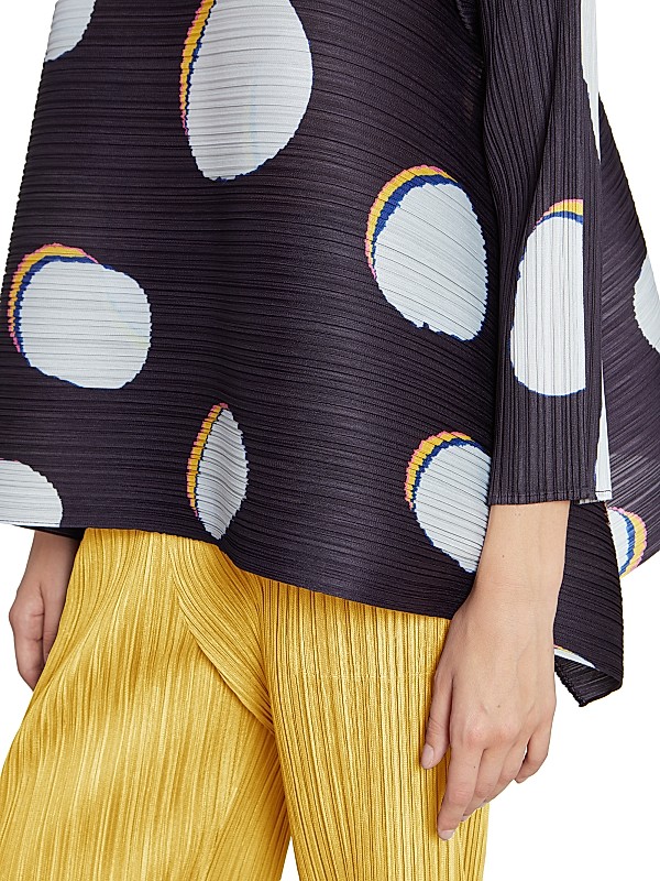 Shop Pleats Please Issey Miyake Bean Dots Long-Sleeve Top Shop Pleats Please Issey Miyake Bean Dots Long-Sleeve Top