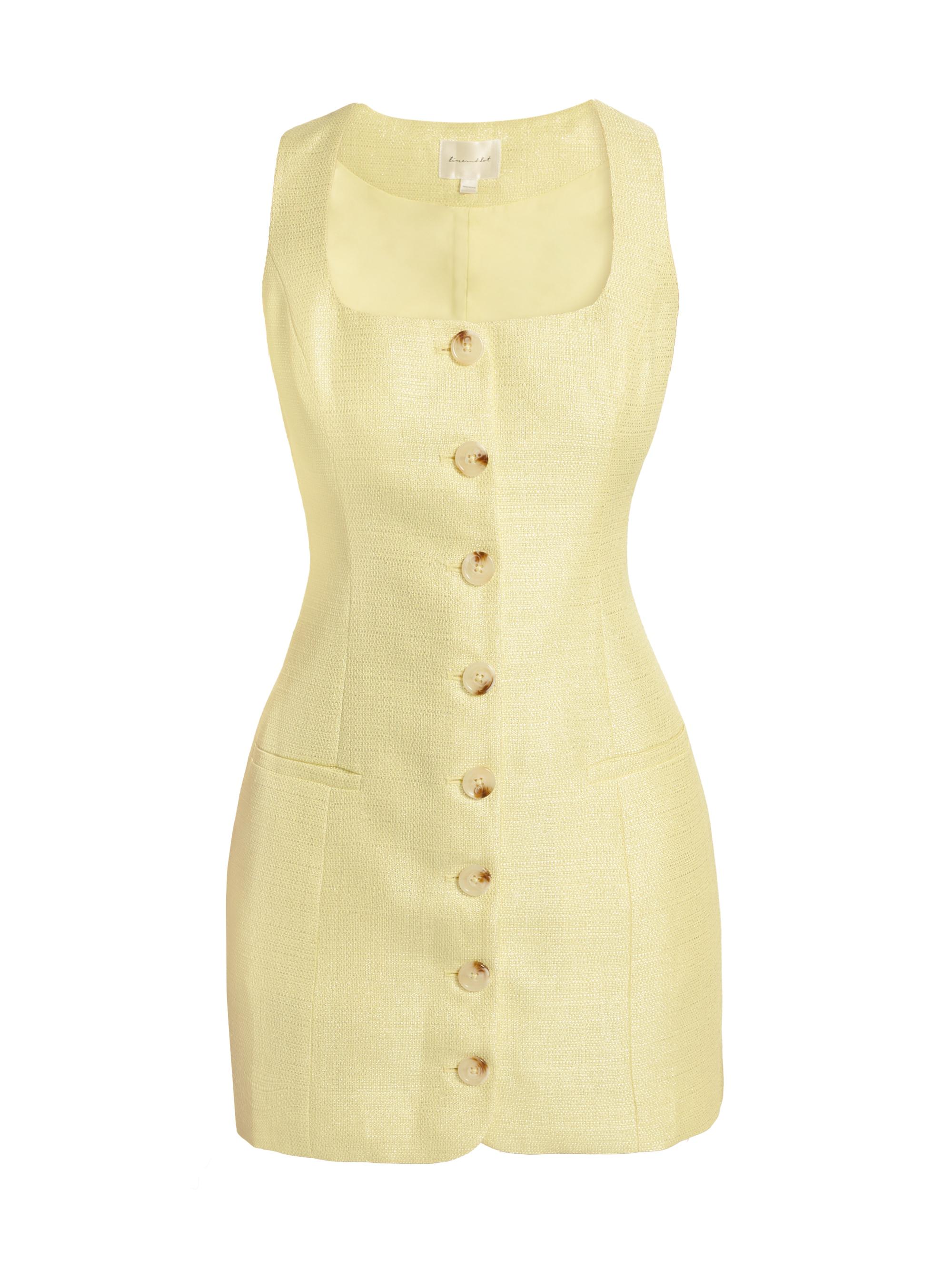 Line & Dot Women's Sunnie Button-Front Sleeveless Minidress - Lemon
