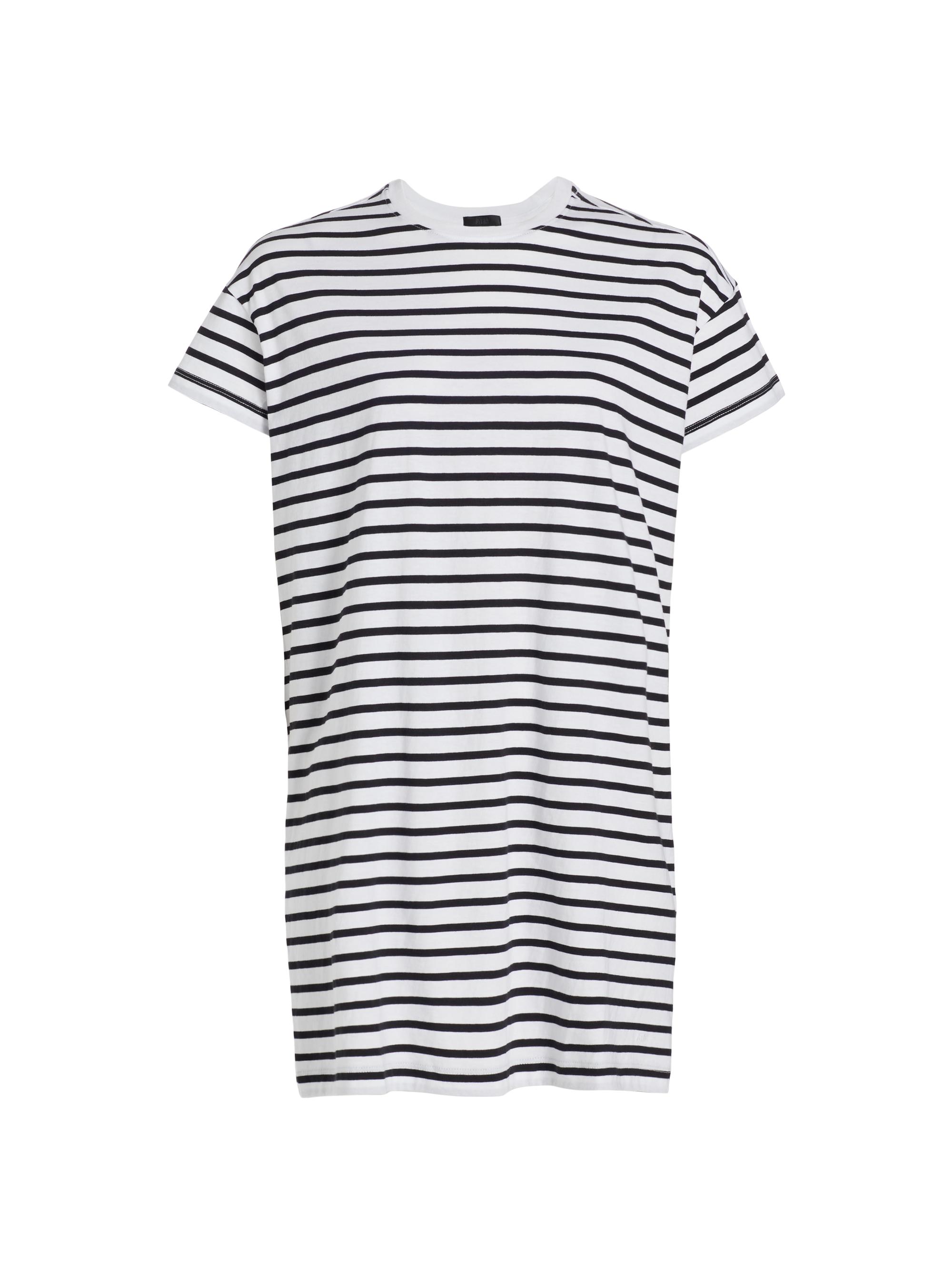 ATM Anthony Thomas Melillo Women's Stripe Cotton T-Shirt Dress - Black White Stripe