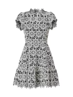 Shoshanna Women's Maggie Floral-Embroidered Fit & Flare Mini-Dress - Jet