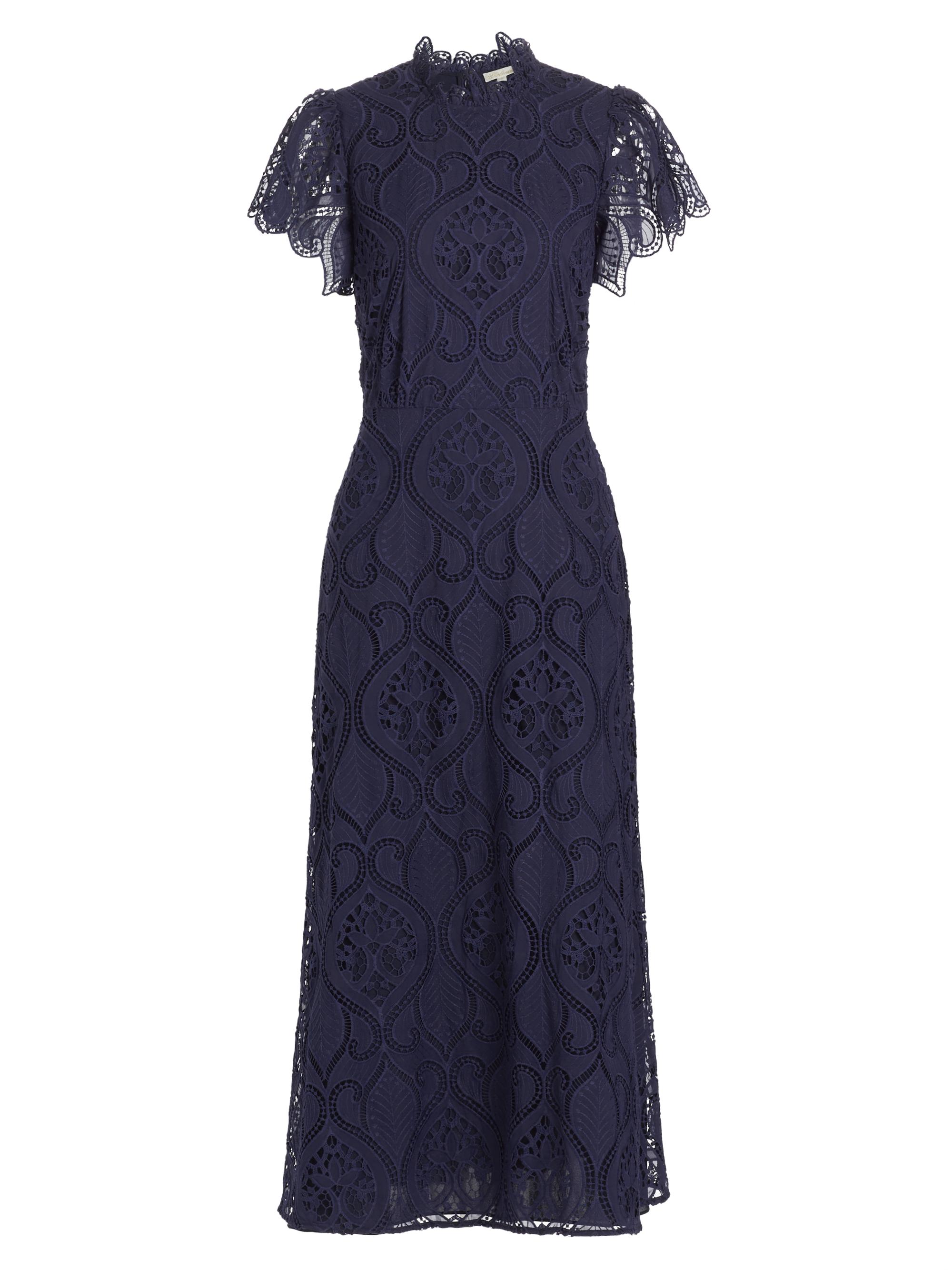 Shoshanna Women's Norma Eyelet Midi-Dress - Navy