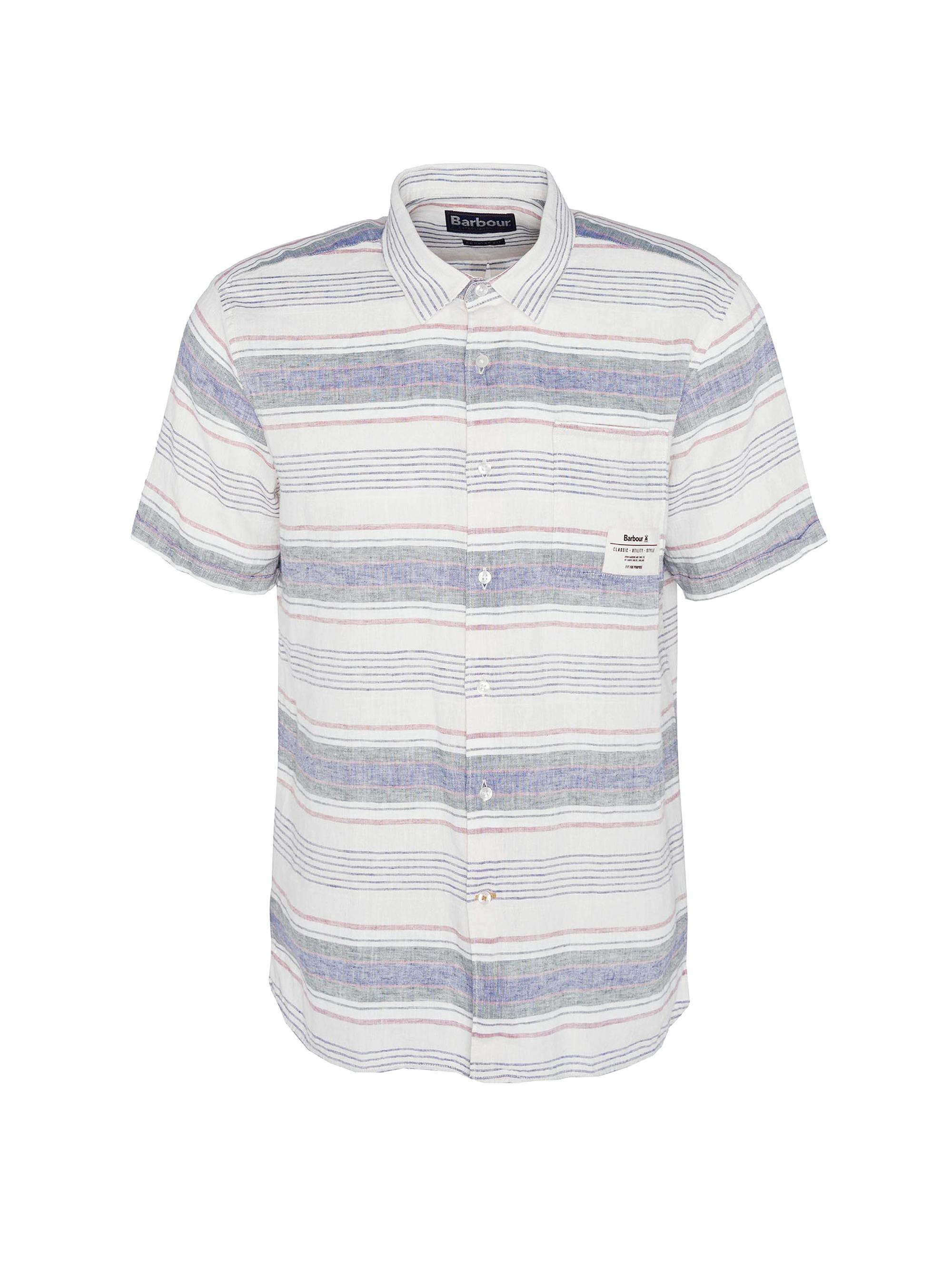 Barbour Men's Crimwell Striped Linen-Blend Shirt - Whisper White