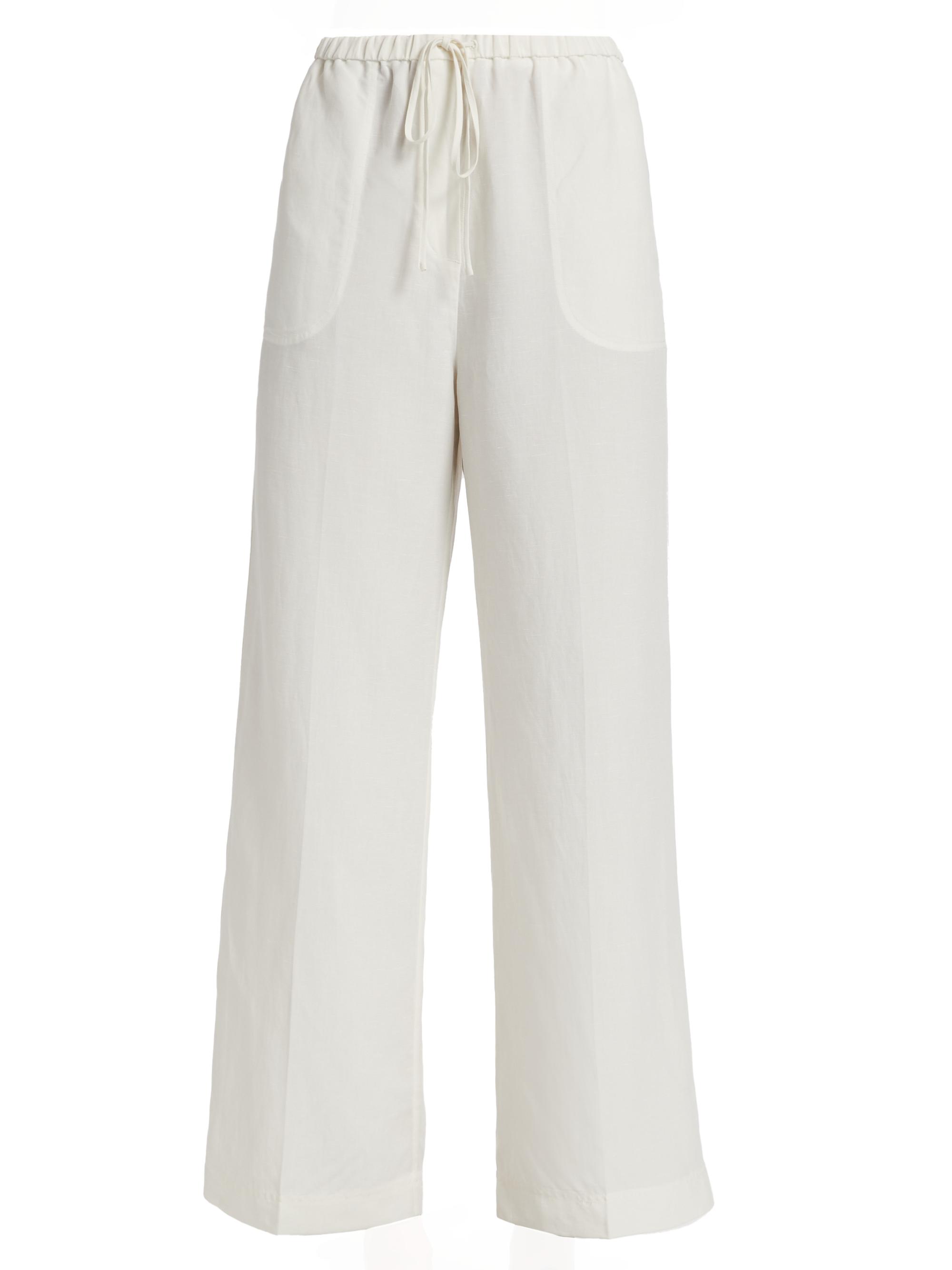 Toteme Women's Fluid Drawstring Trousers - Off White