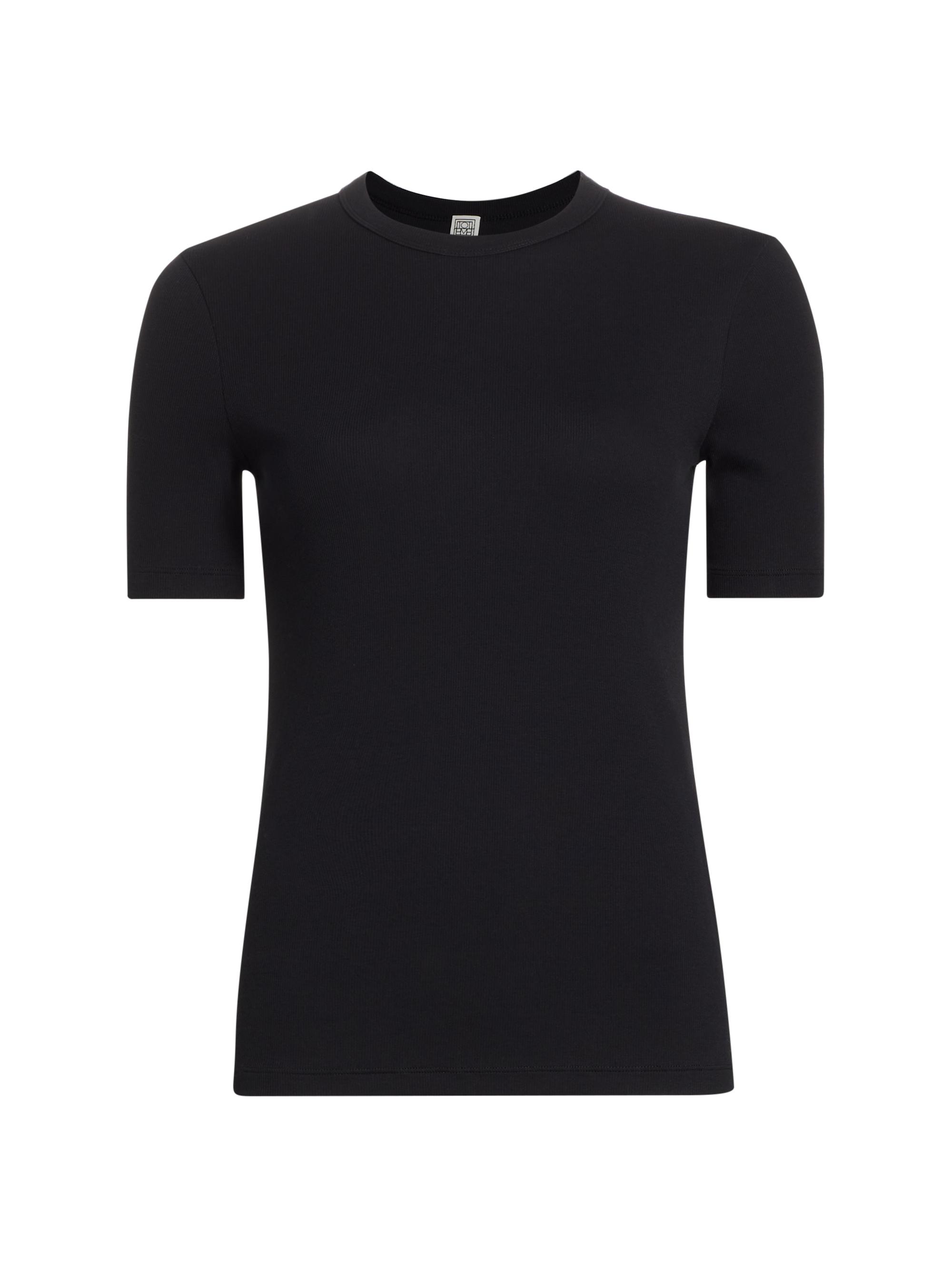 Toteme Women's Classic Ribbed Jersey Tee - Black