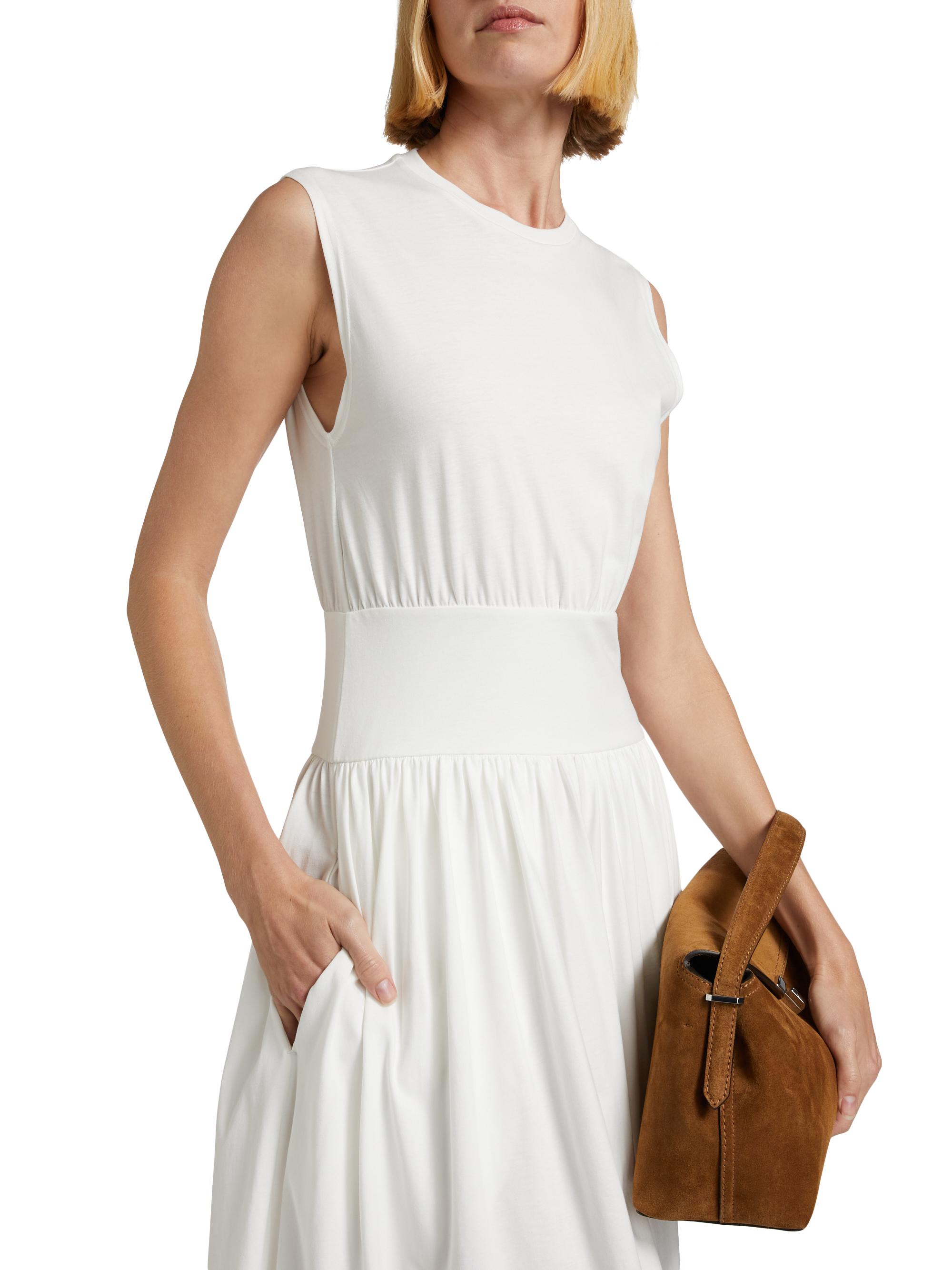 white christmas dresses Rosetta Getty | Short Sleeve Apron Combo T-Shirt Dress | Xs