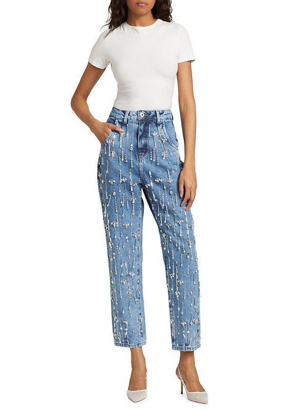 Shop PatBO Rhinestone Beaded Jeans | Saks Fifth Avenue Shop PatBO Rhinestone Beaded Jeans | Saks Fifth Avenue