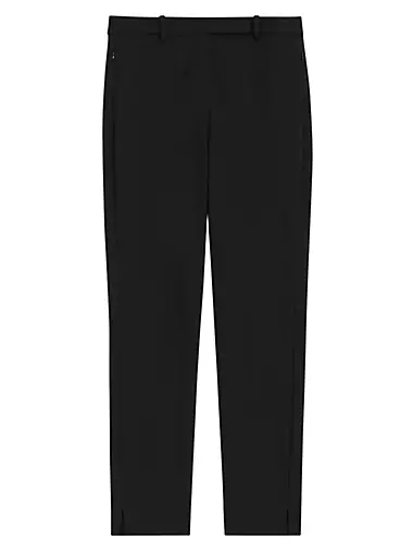 High-Ride Cotton-Blend Tapered Pants