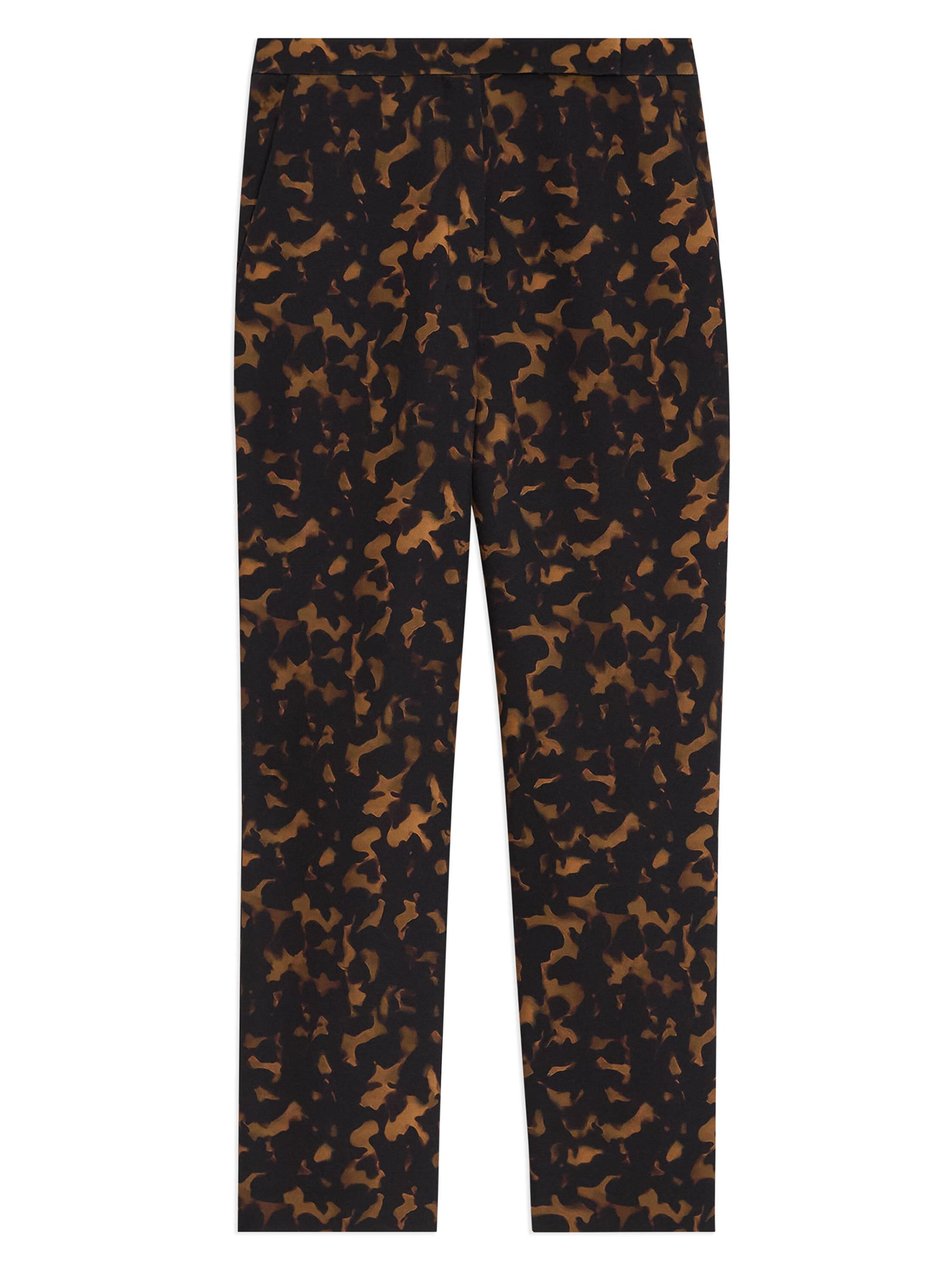 Theory Women's Tortoise-Print Slim High-Rise Cropped Pants - Dark Brown Multi