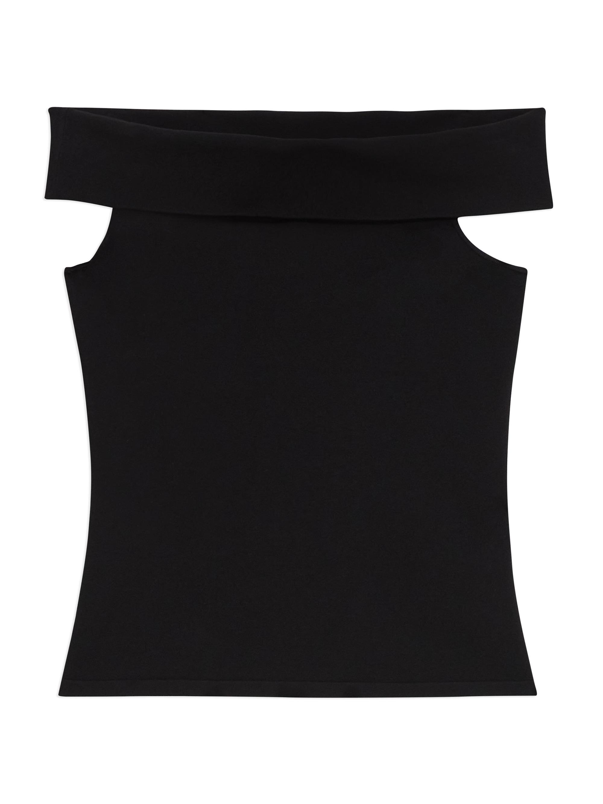Theory Women's Compact Crepe Off-The-Shoulder Top - Black