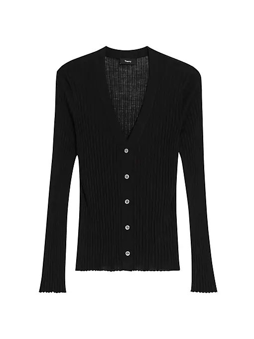 Theory - Wide-Ribbed Wool Cardigan