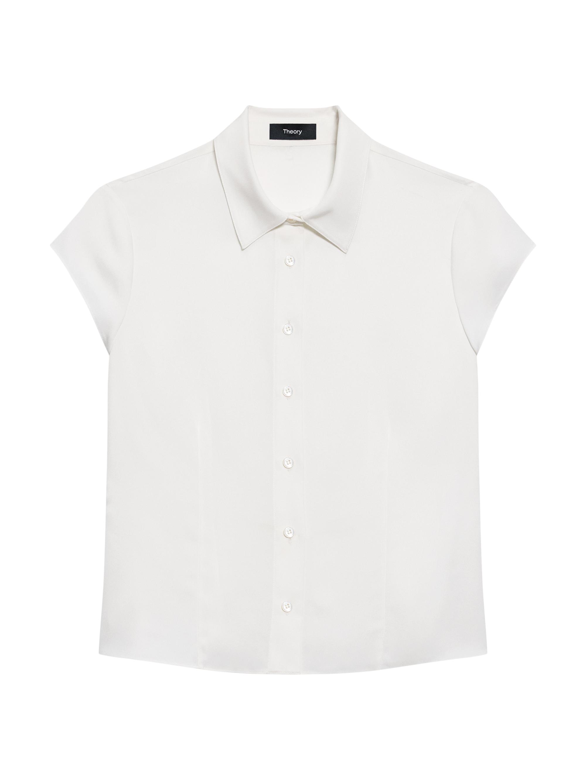 Theory Women's Cap-Sleeve Silk Button-Front Shirt -