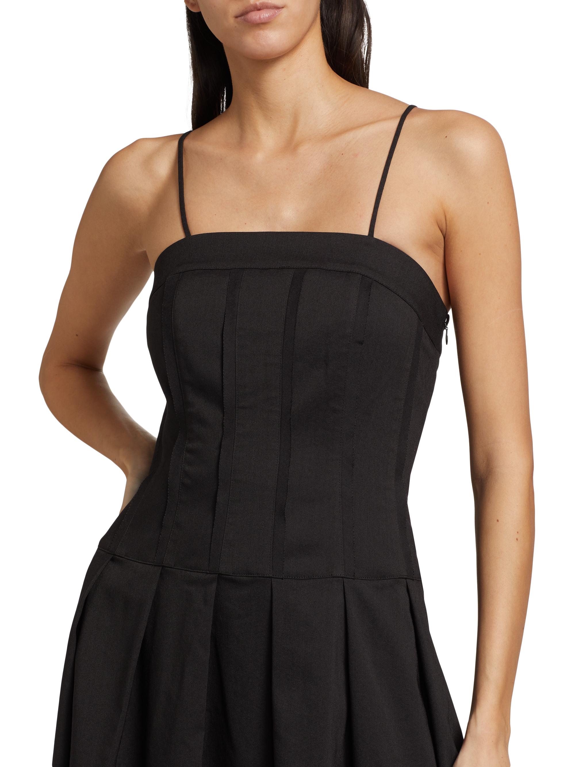 white christmas dresses Linen-Blend Tie-Back Corset Midi Dress — GAP (International) main image 1
