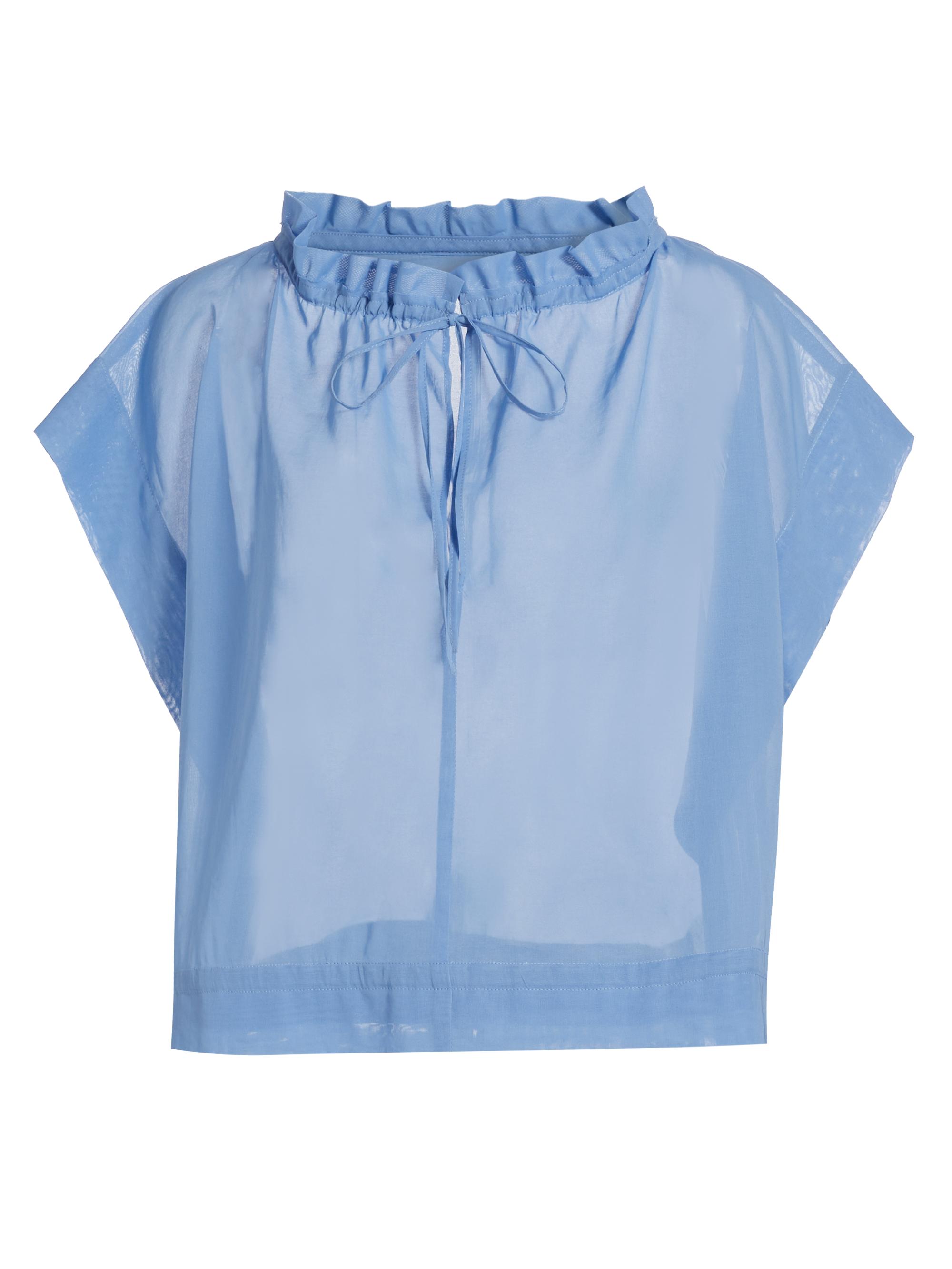 Barneys New York Women's Cotton Organza Ruffled Blouse - French Blue
