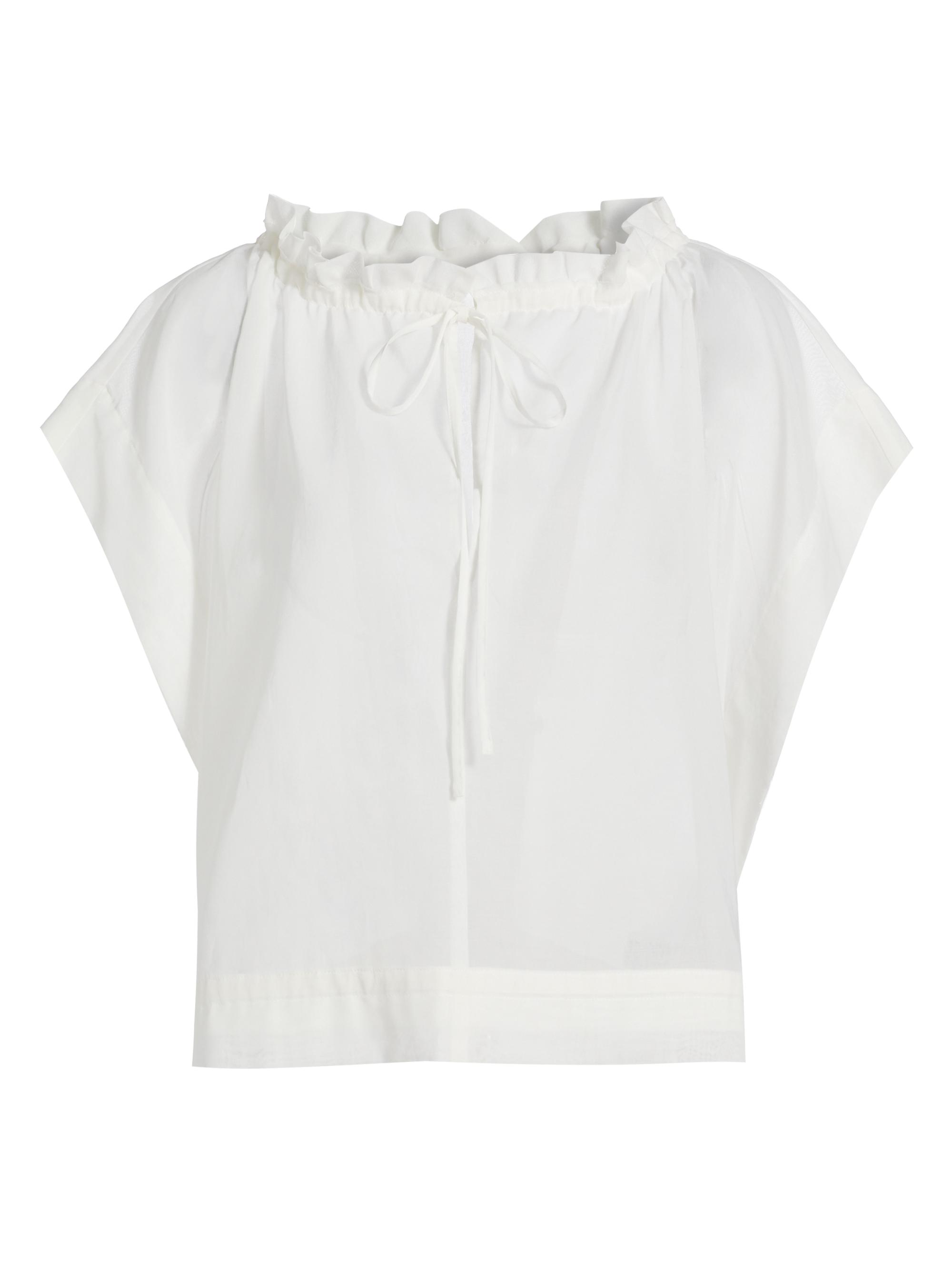 トップス Paula lacey chiffon tops blue ANDMARY】Paula lacey chiffon tops