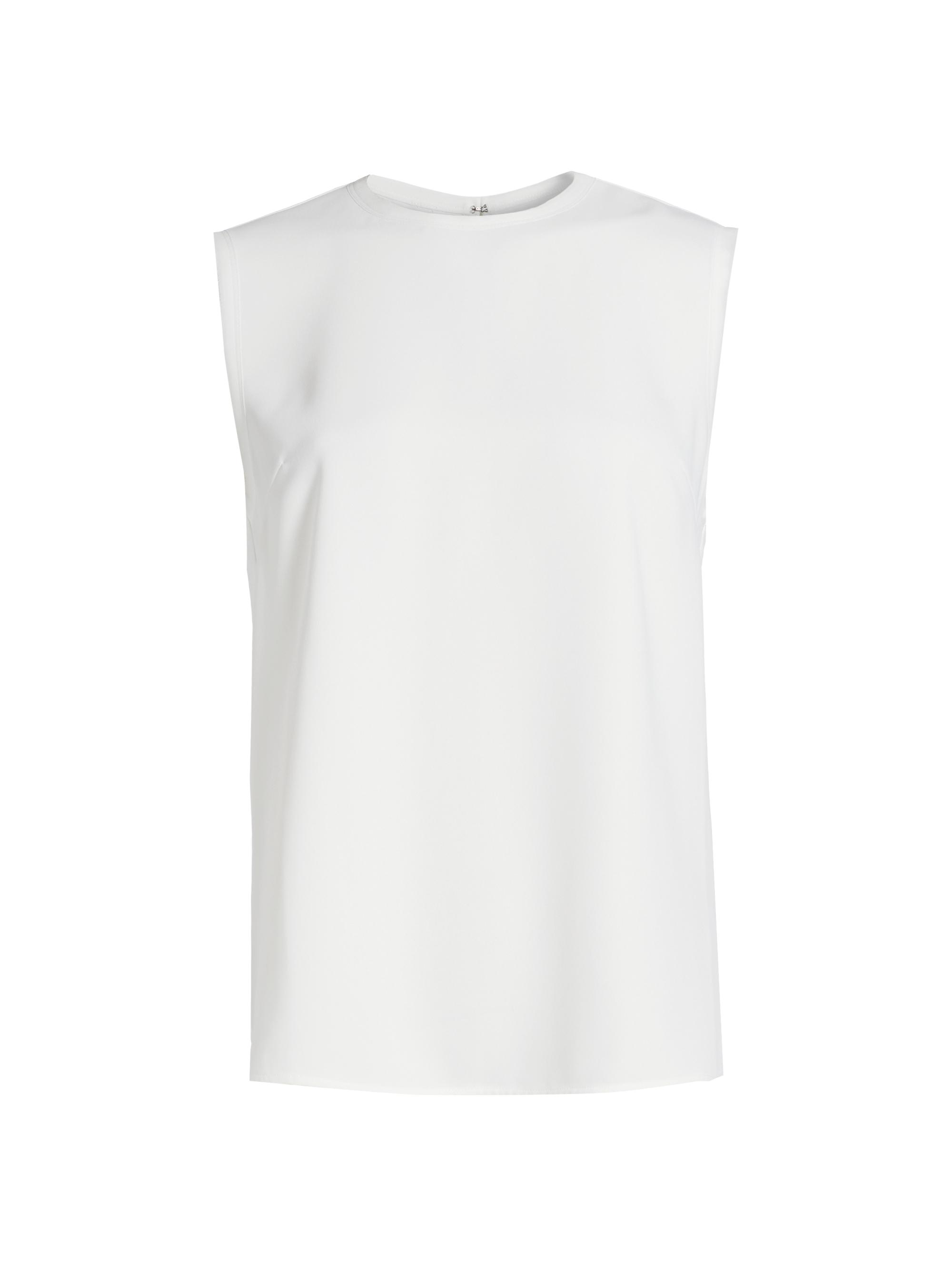 Barneys New York Women's Chiffon Frayed Shell Top - White