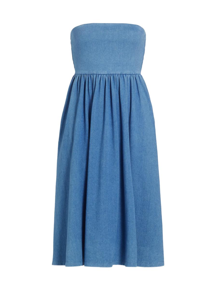 【Cozy&Kitsch】Monica Tube Top Denim Dress Emma Denim Tube Top Dress (Sky Blue) - KIMHĒKIM
