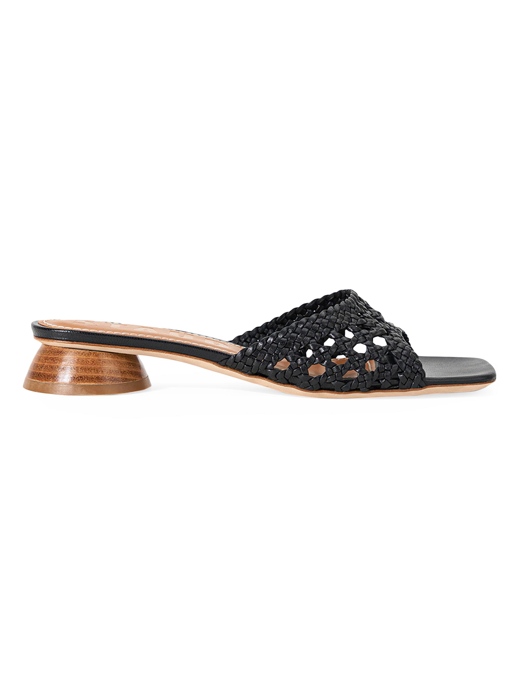 Staud Women's Simone 35MM Crochet Leather Mules - Black