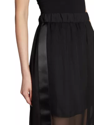 sacai elasticated-waist pleated miniskirt - Grey