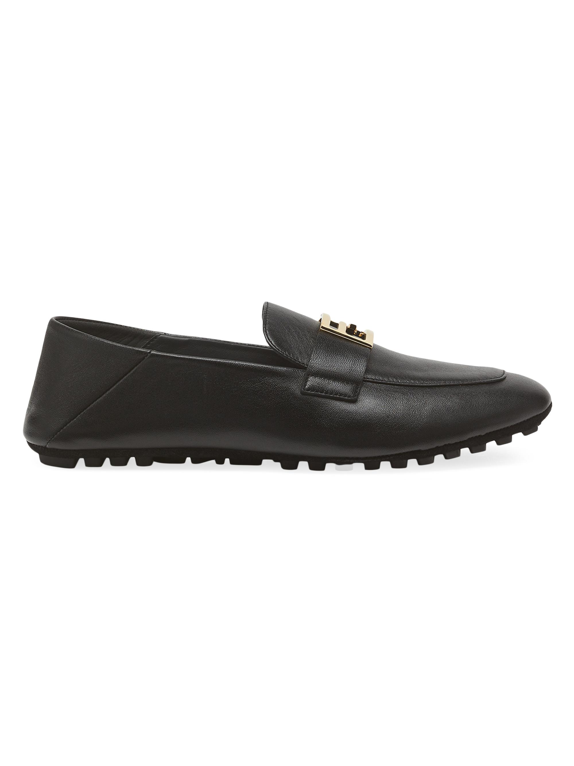 Fendi Women's Driver-Sole Leather Loafers - Nero