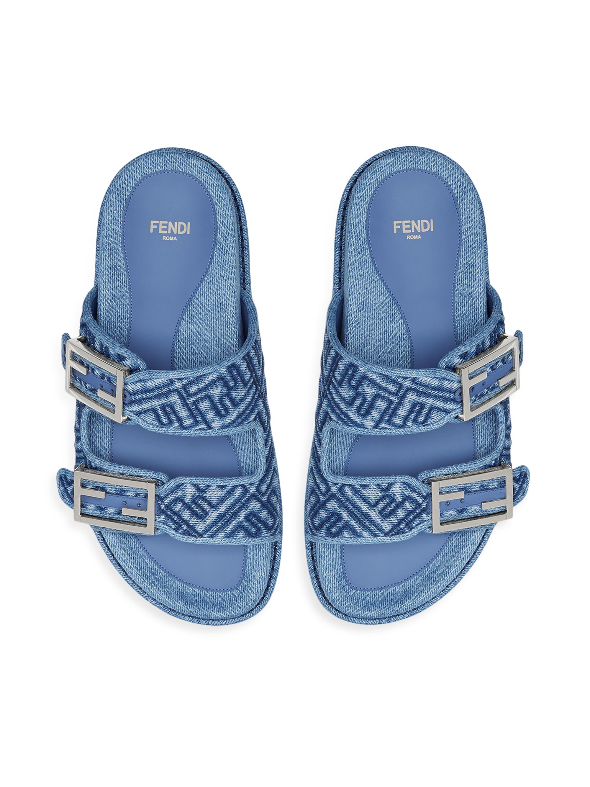 Fendi FF Feel Denim Sandals | Saks Fifth Avenue