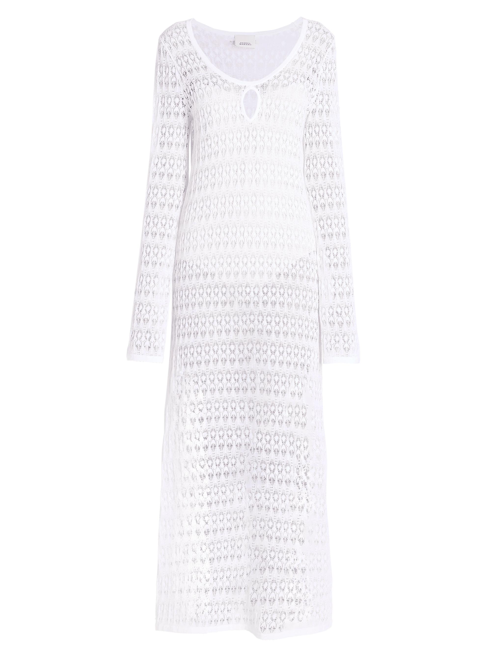 Isabel Marant Women's Poros Crocheted Long-Sleeve Maxi Dress - White